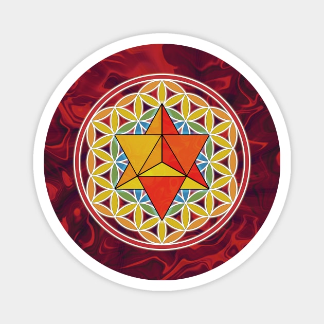 Merkaba and Flower of Life Magnet by Gaspar Avila